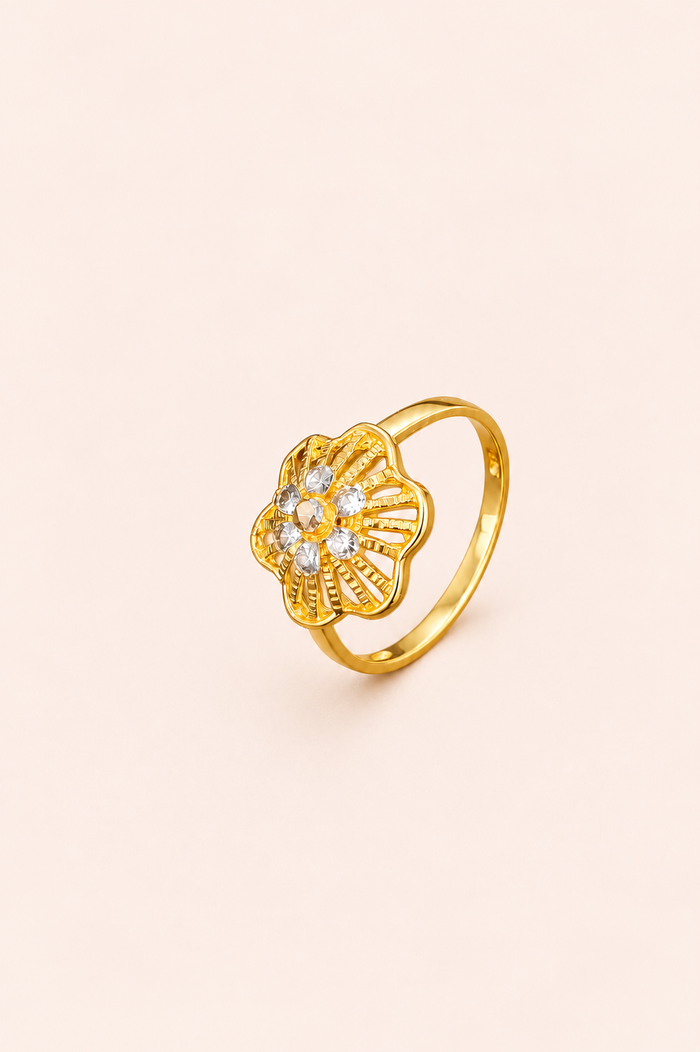 Golden Blossom Spark Ring