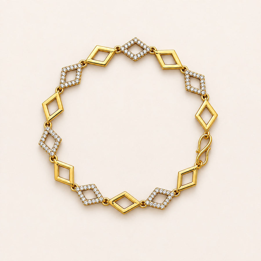 Aurelia Zircon Link Gold Bracelet