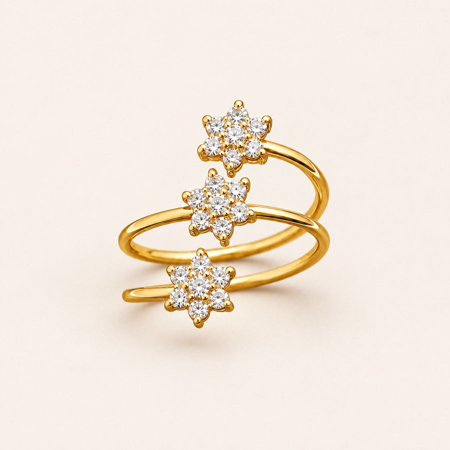 Triple Blossom Open Ring
